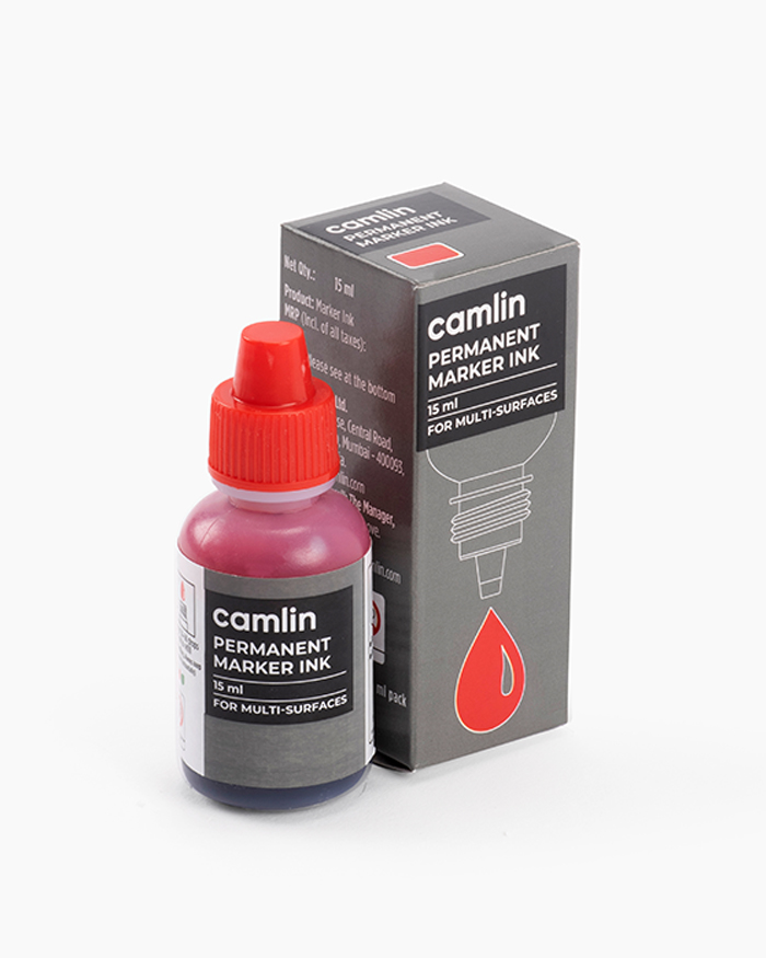 Camlin Permanent Marker Ink Individual bottle of 15 ml in Red shade
