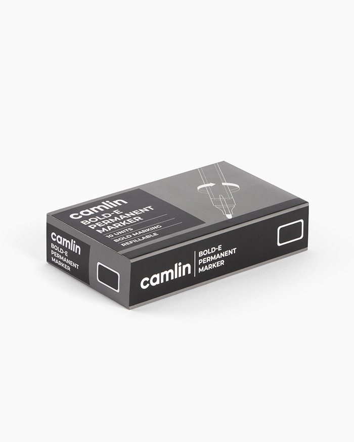 Camlin Bold-E Permanent Markers Carton of 10 markers in Black shade