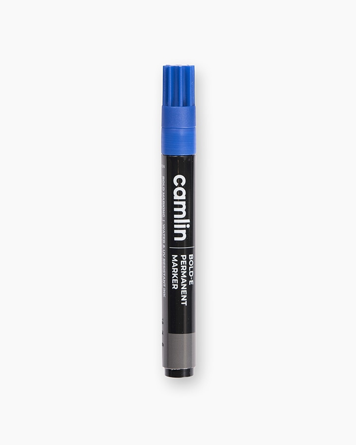 Camlin Bold-E Permanent Markers Carton of 10 markers in Blue shade