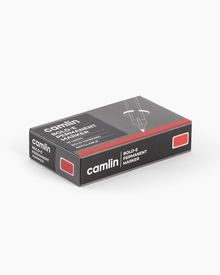 Camlin Bold-E Permanent Markers Carton of 10 markers in Red shade