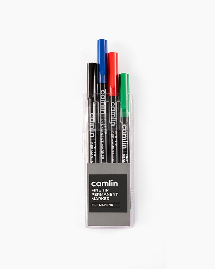 Buy Camlin Fine Tip Permanent Markers Carton of 10 markers in Green shade