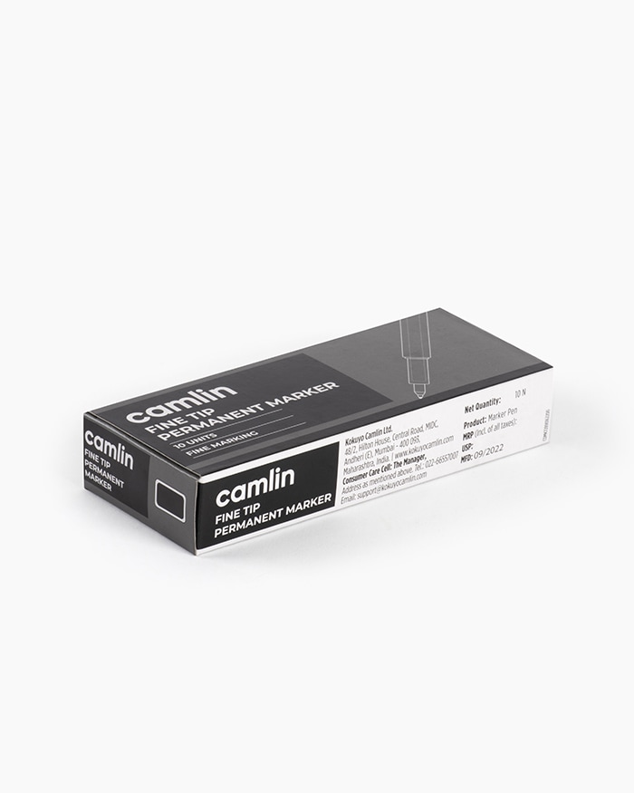 Camlin Fine Tip Permanent Markers Carton of 10 markers in Black shade