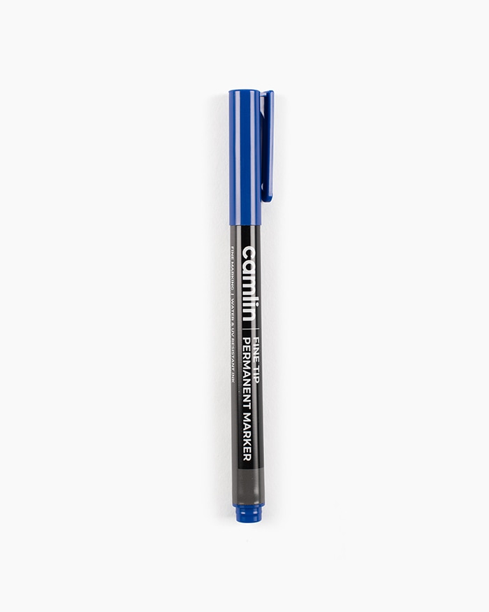 Camlin Fine Tip Permanent Markers Carton of 10 markers in Blue shade