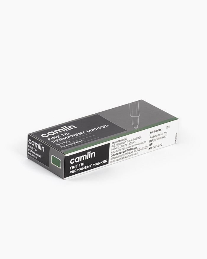 Camlin Fine Tip Permanent Markers Carton of 10 markers in Green shade