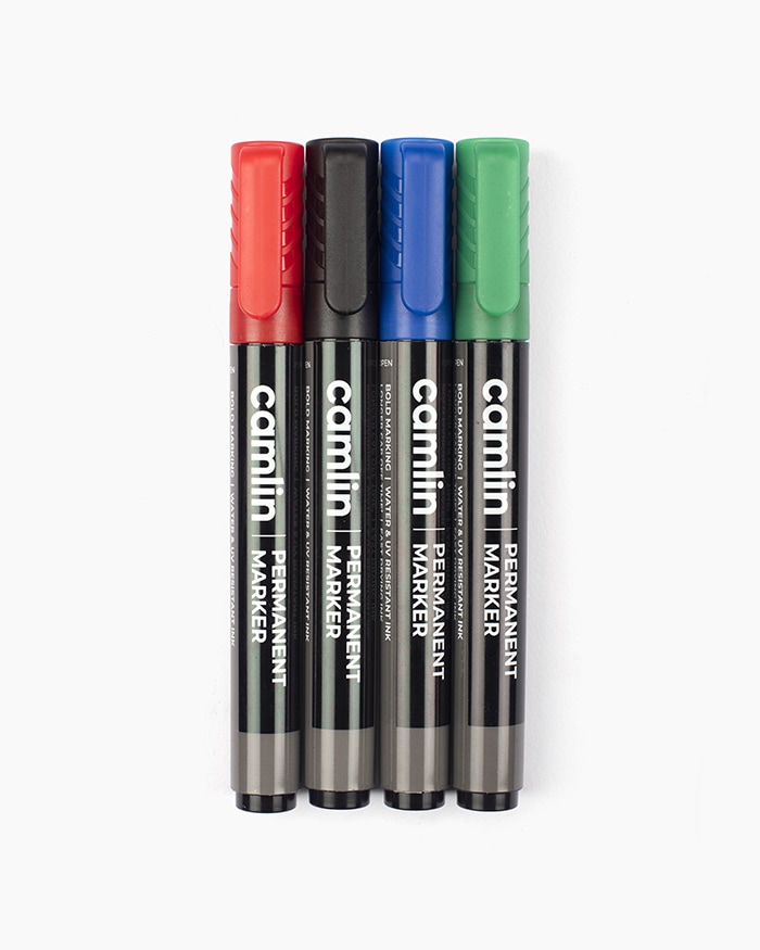 Buy Camlin Fine Tip Permanent Markers Assorted pouch of 4 shades