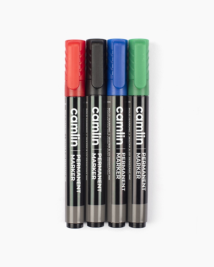 Camlin Permanent Markers Assorted pouch of 4 shades