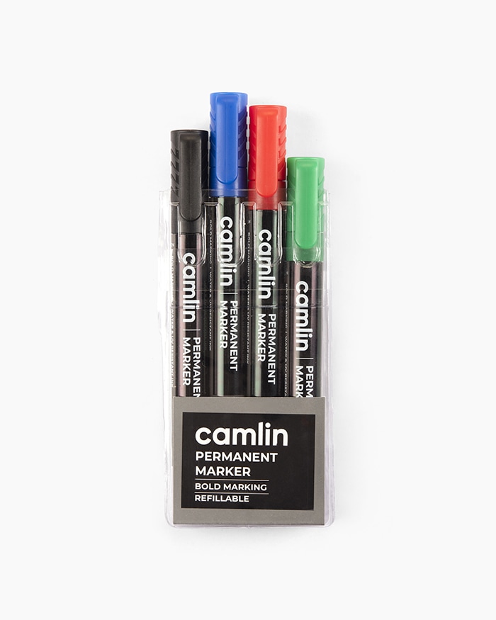 Camlin Permanent Markers Assorted pouch of 4 shades