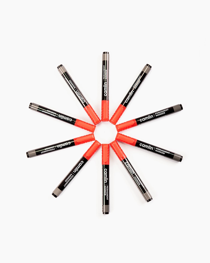 Camlin Permanent Markers Carton of 10 markers in Red shade