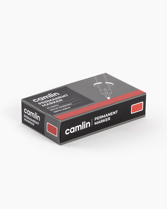 Camlin Permanent Markers Carton of 10 markers in Red shade