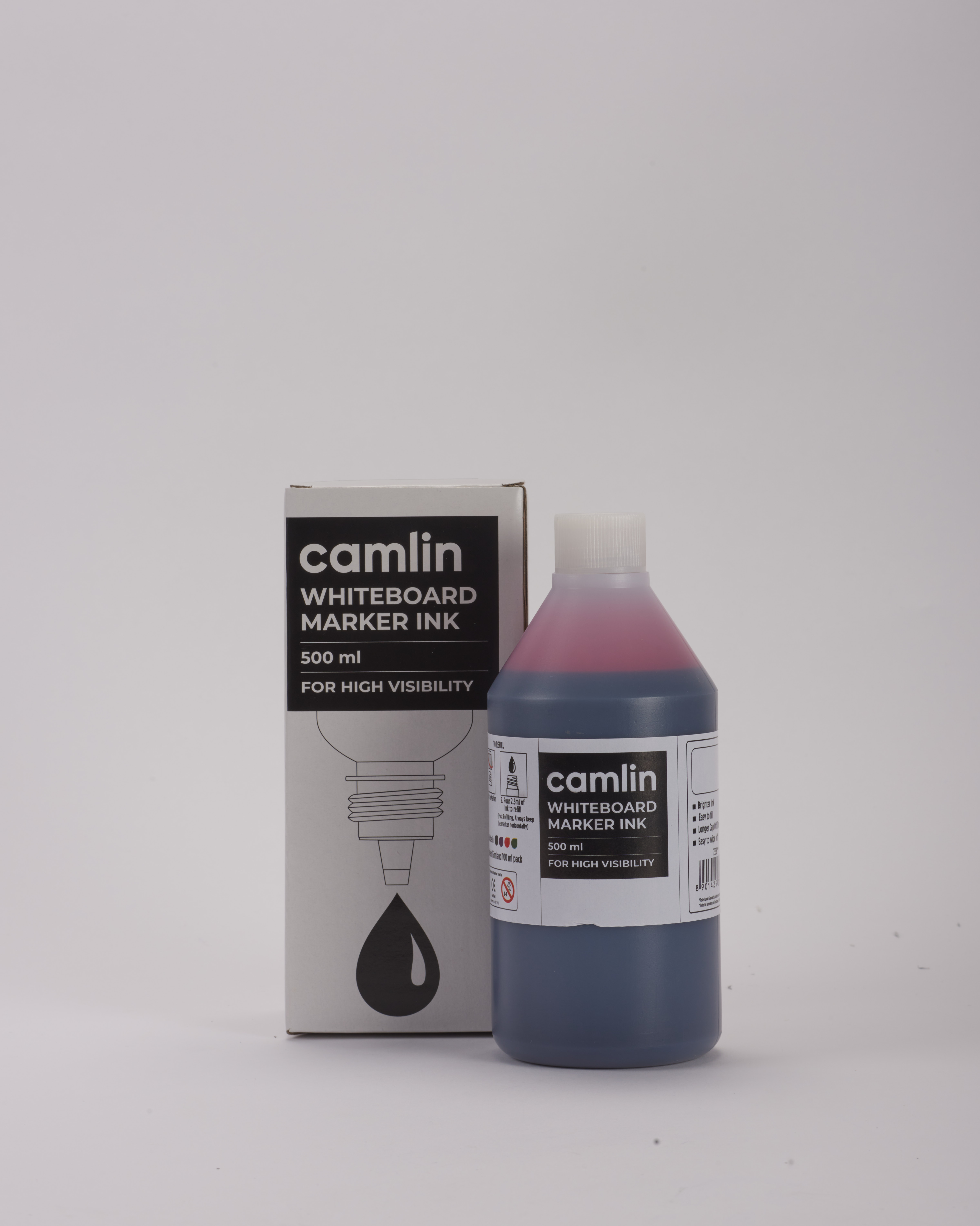 Camlin Whiteboard Marker Ink Individual bottle of 500 ml in Red shade