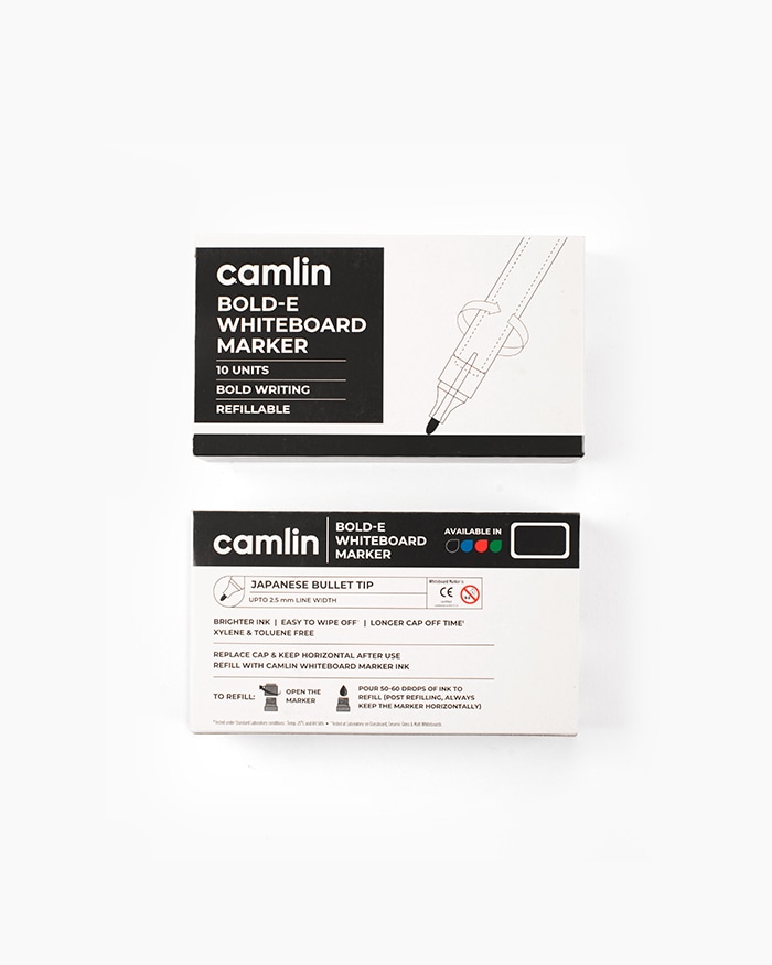 Camlin Bold-E Whiteboard Markers Carton of 10 markers in Black shade