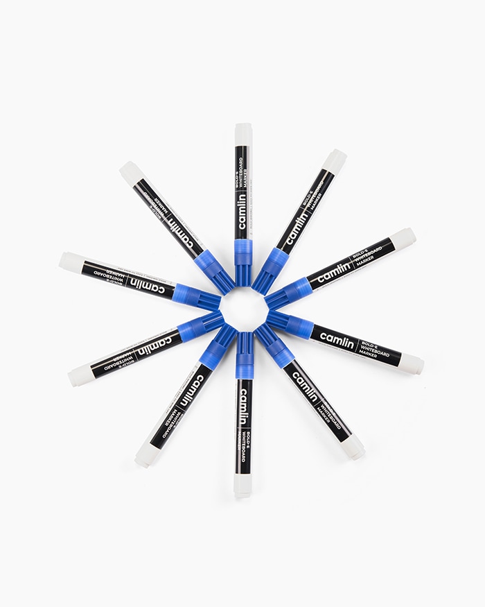 Camlin Bold-E Whiteboard Markers Carton of 10 markers in Blue shade