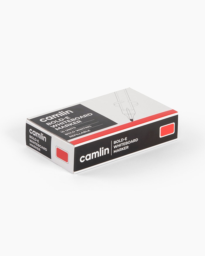 Camlin Bold-E Whiteboard Markers Carton of 10 markers in Red shade