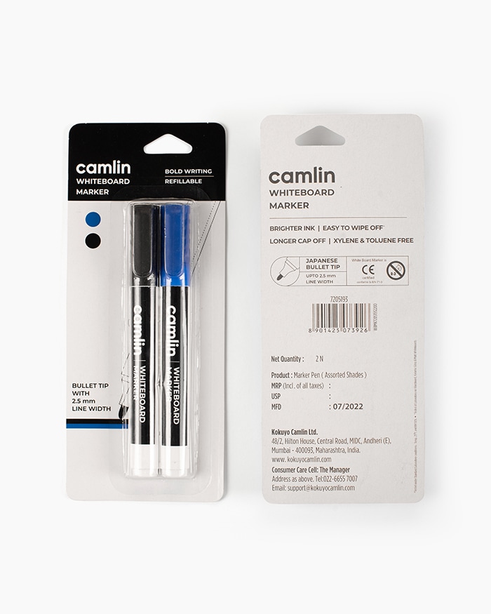 Camlin Whiteboard Markers Assorted blister pack of 2 shades