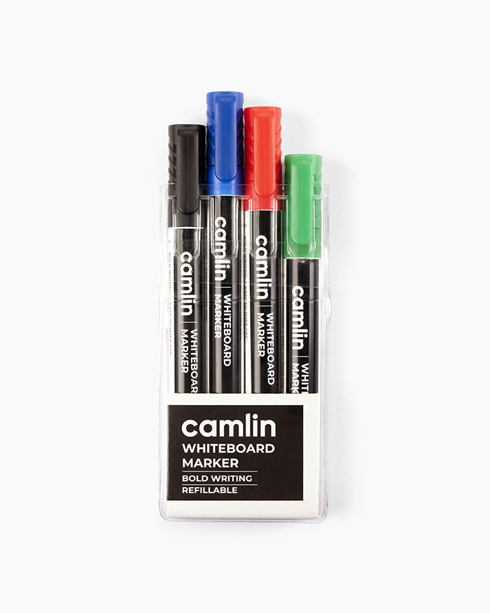 Camlin White Board Marker set of 4 Black blue Red green pack  of 6 - White Board Marker