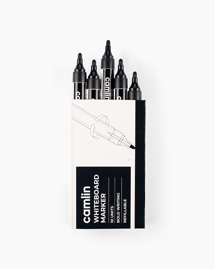 Camlin Whiteboard Markers Carton of 10 markers in Black shade