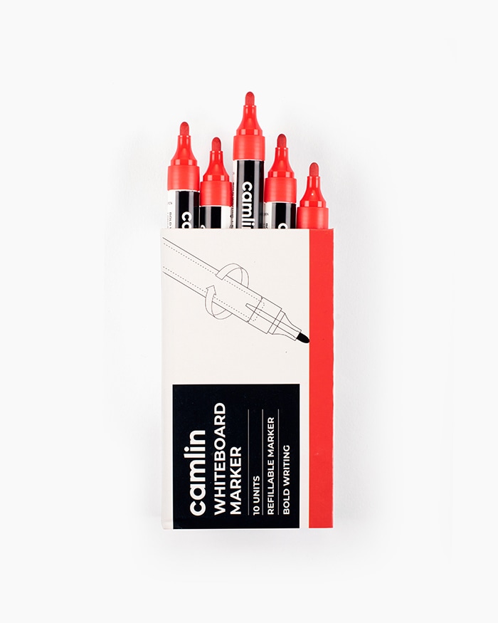 Camlin Whiteboard Markers Carton of 10 markers in Red shade