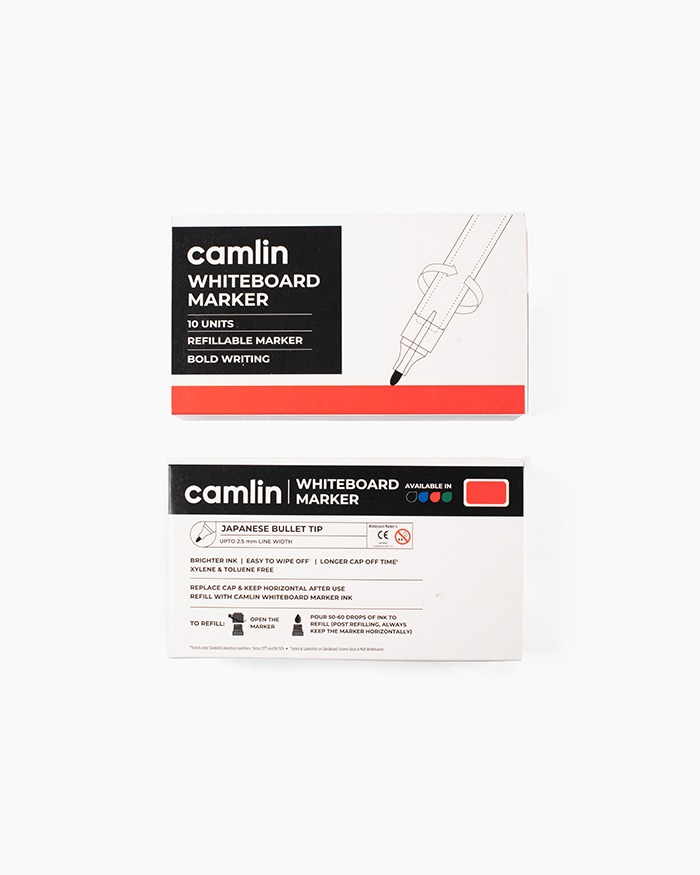 Camlin Whiteboard Markers Carton of 10 markers in Red shade
