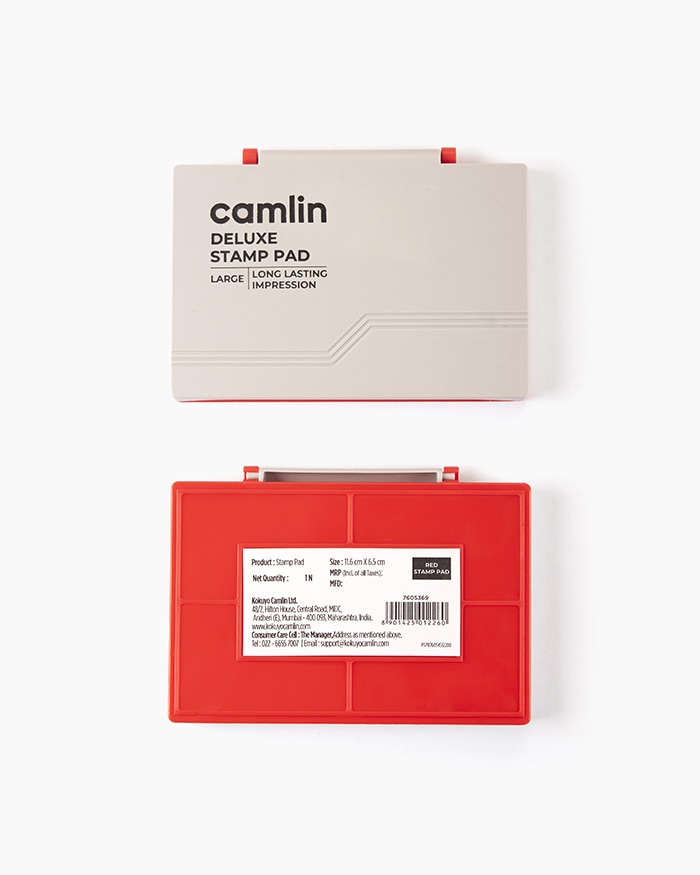 Camlin Deluxe Stamp Pad Individual stamp pad in Red, Large