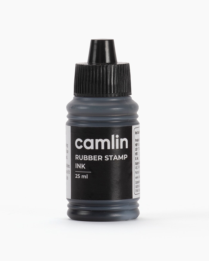 Camlin Rubber Stamp Ink Individual bottle of Black in 25 ml