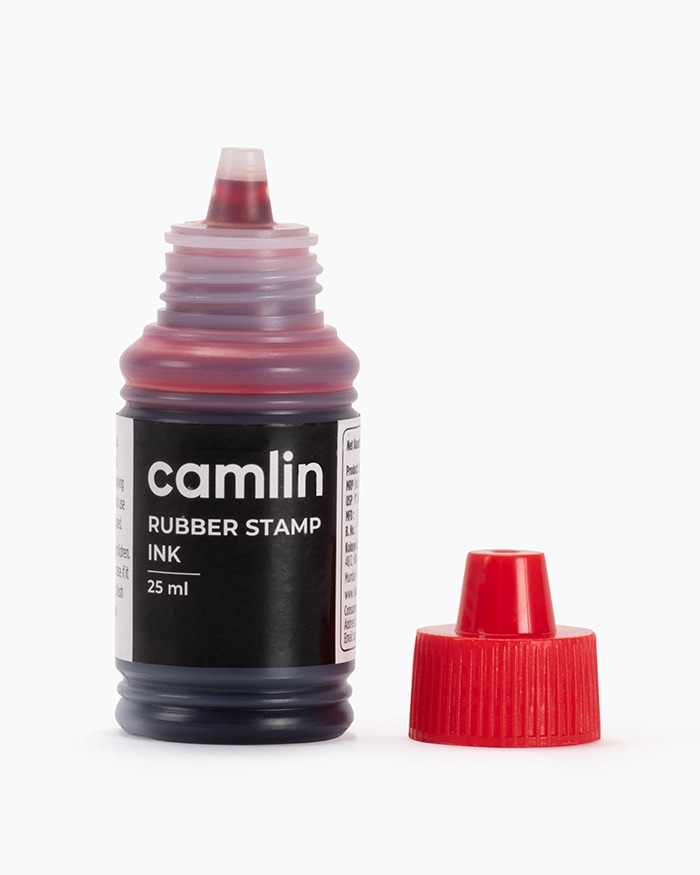Camlin Rubber Stamp Ink Individual bottle of Red in 25 ml
