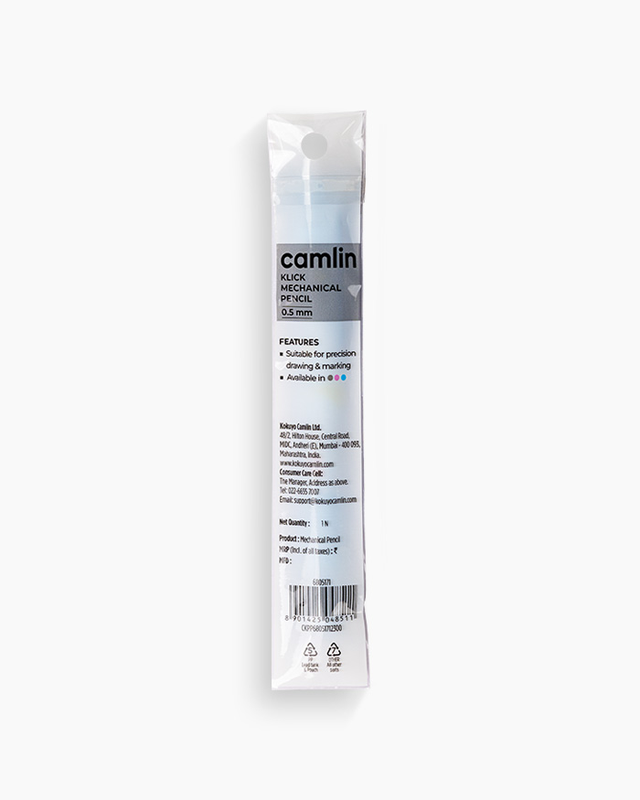 Camlin Klick Mechanical Pencil Individual pencil in 0.5 mm, Baby Blue