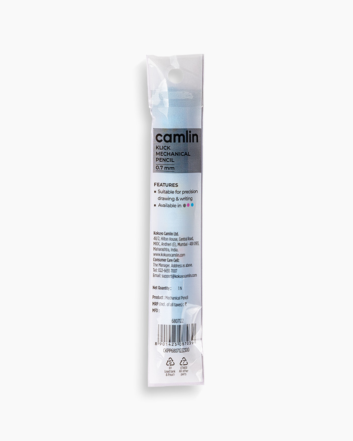 Camlin Klick Mechanical Pencil Individual pencil in 0.7 mm, Baby Blue