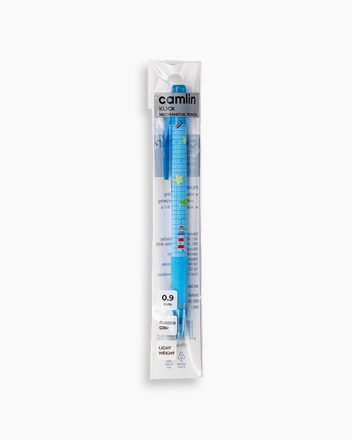 Camlin Klick Mechanical Pencil Individual pencil in 0.9 mm with Leads, Baby Blue
