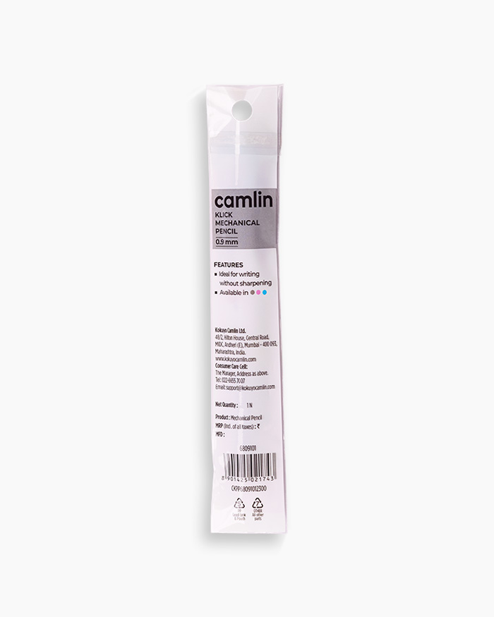 Camlin Klick Mechanical Pencil Individual pencil in 0.9 mm with Leads, Lilac