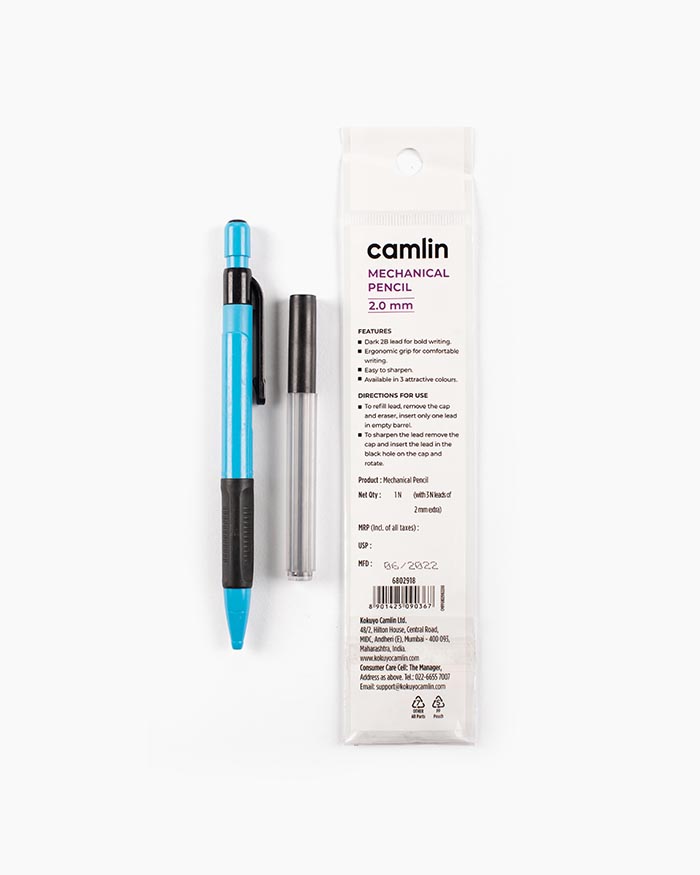 Camlin Mechanical Pencil Individual pencil in 2 mm with Leads, Blue