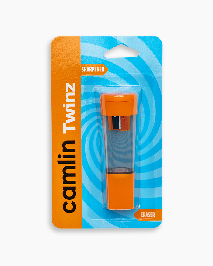 Camlin Twinz Eraser-sharpener combo in orange