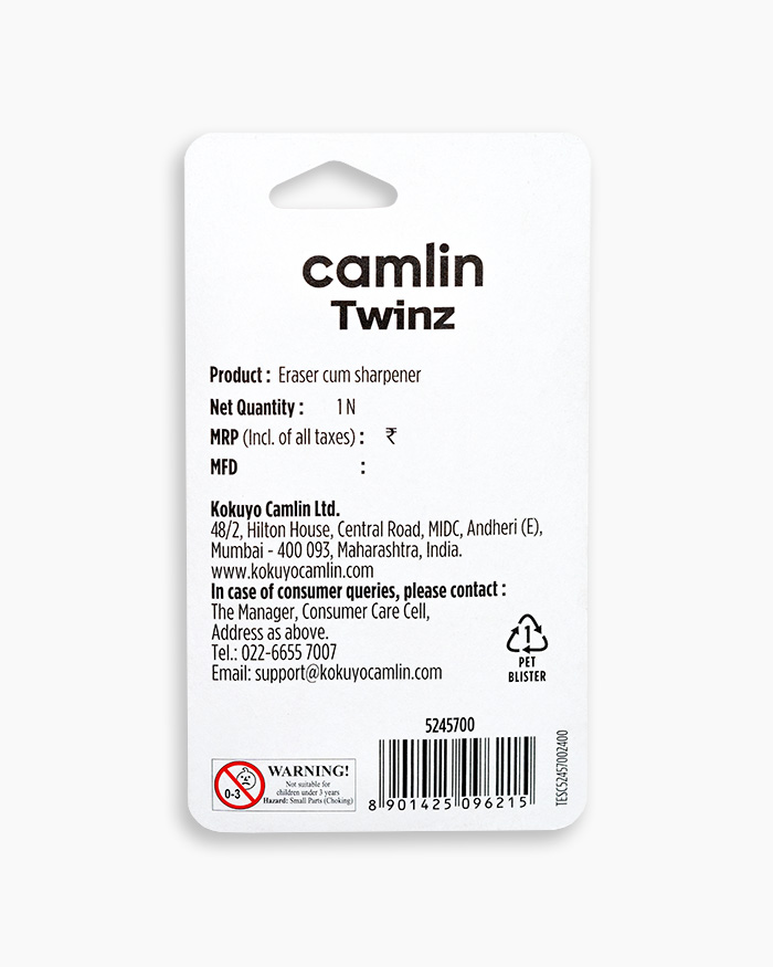 Camlin Twinz Eraser-sharpener combo in orange