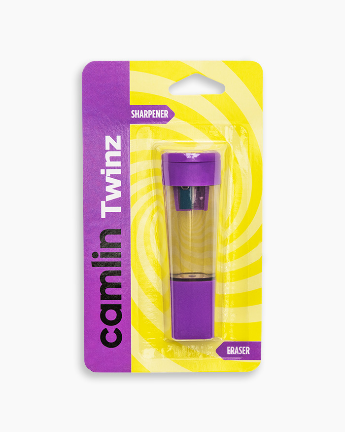 Camlin Twinz Eraser-sharpener combo in purple