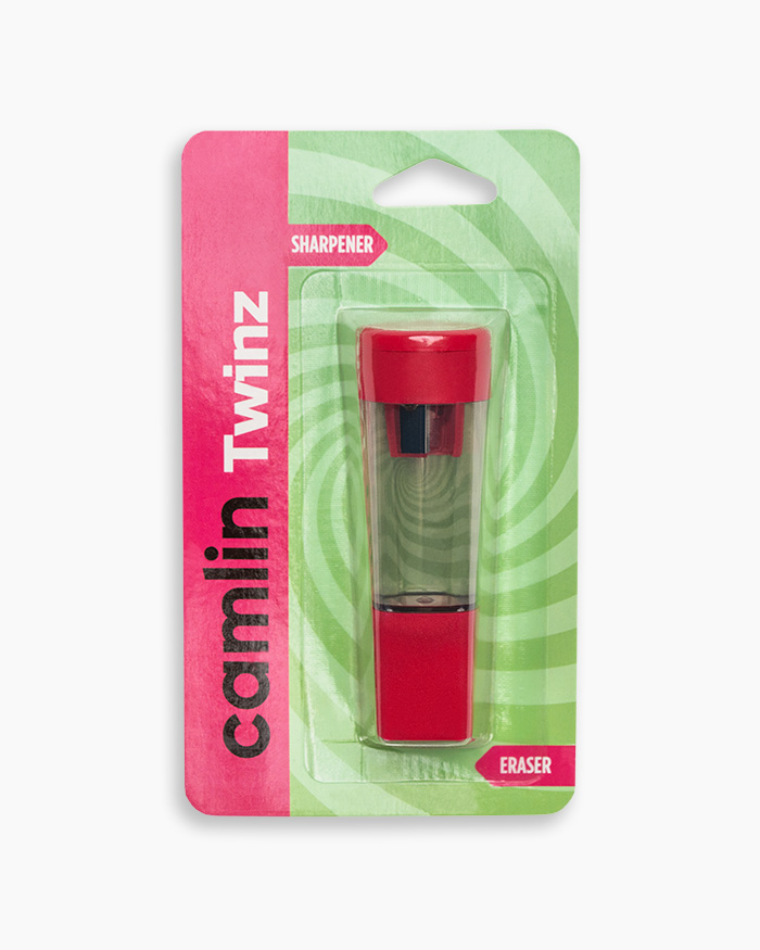 Camlin Twinz Eraser-sharpener combo in red