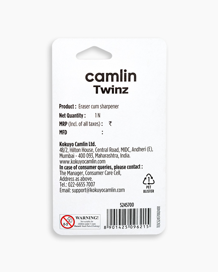 Camlin Twinz Eraser-sharpener combo in red