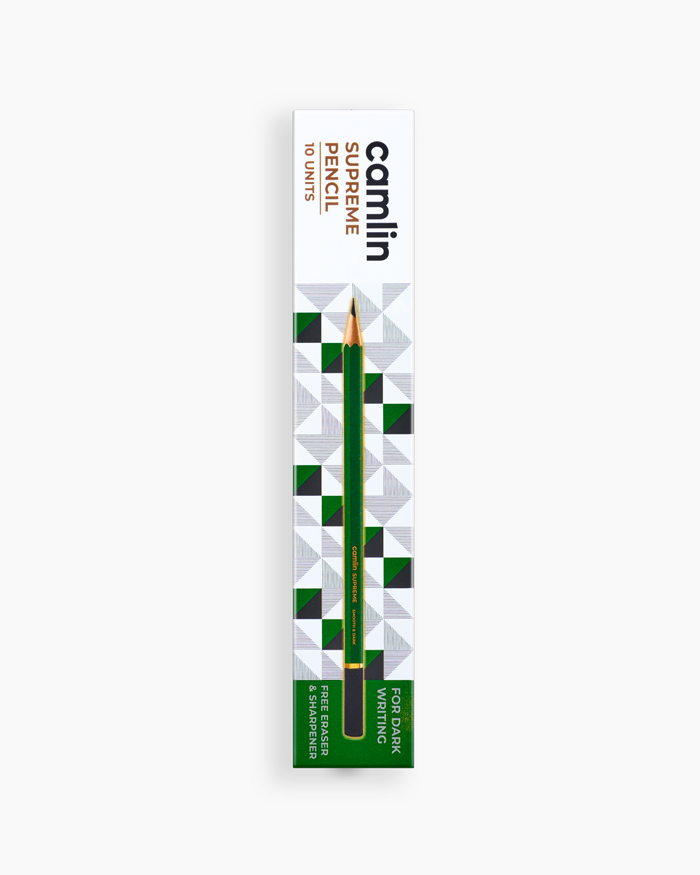 Camlin Supreme Pencils Box of 10 pencils with Eraser and Sharpener