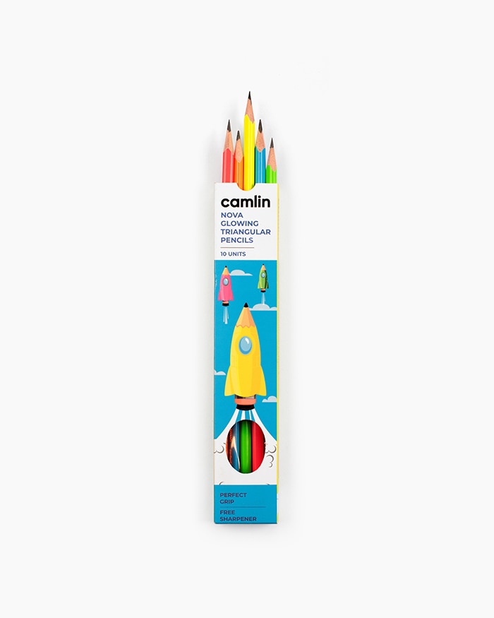 Buy Camlin Premium Triangular Colour Pencils Assorted pack of 24 shades  with Sharpener, Full size Online in India