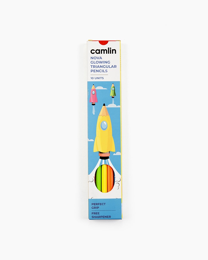 Camlin Nova Glowing Pencils Box of 10 pencils with Sharpener