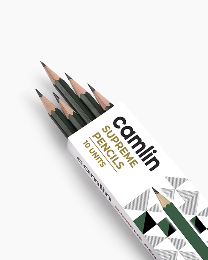 Camlin Supreme Pencils Box of 10 pencils with Eraser and Sharpener